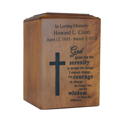 Spiritual Wooden Urn